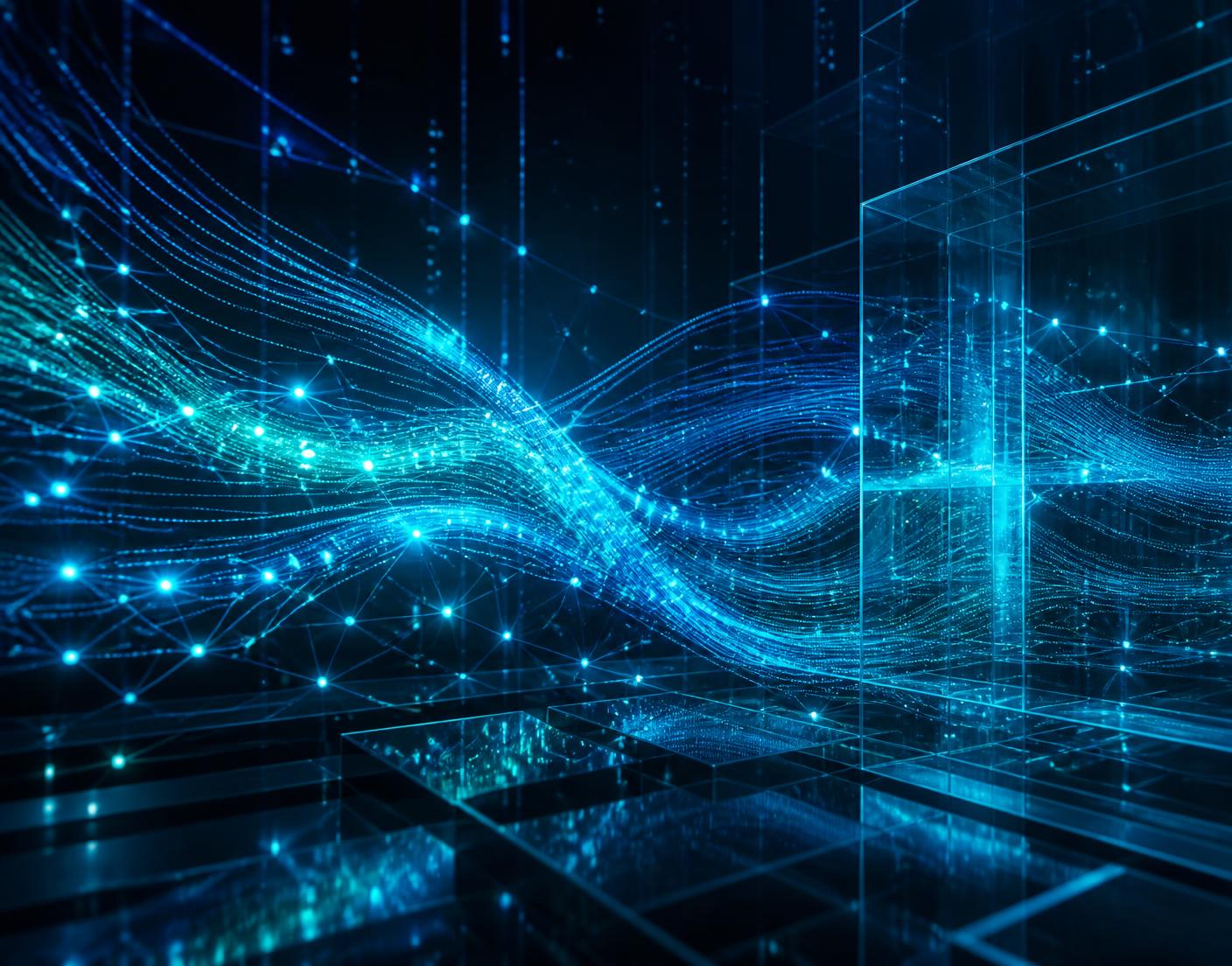 Abstract visualisation of data streams flowing through a cloud network
